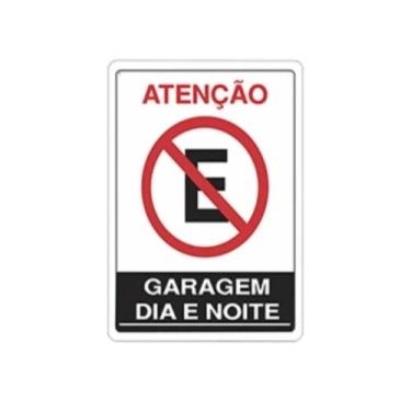 Imagem de Placa Proibido Estacionar Garagem Dia E Noite 30x20 - PT