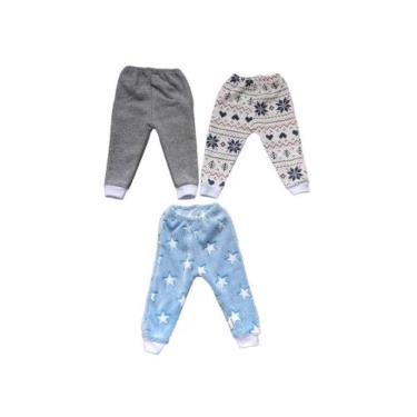 Imagem de Kit 3 Peças Mijão Calça Bebê Inverno Recém Nascido - belos e belas, Me