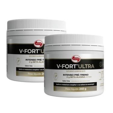 Imagem de KIT 2 V-FORT ULTRA SABOR UVA (INTENSO PRÉ-TREINO) - 240g - VITAFOR