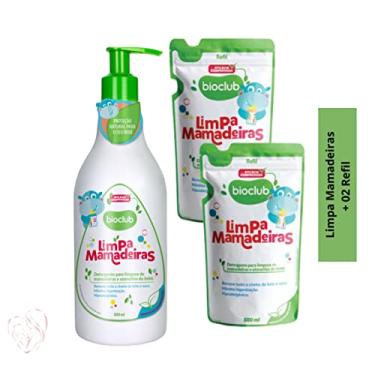 Imagem de Detergente Limpa Mamadeiras + 2 Refil BioClub 500ml Natural