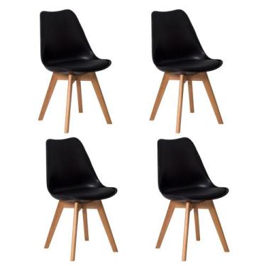 Imagem de Kit 4 Cadeiras Leda Saarinen Design Preta Sala Cozinha Jantar - Waw De