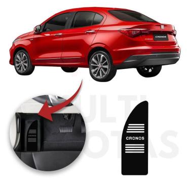 Imagem de Descanso De Pé Fiat Cronos 2018 A 2022 Aço Escovado Preto