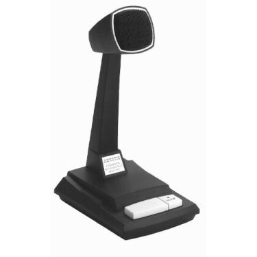 Imagem de Microfone de mesa dinâmico omnidirecional Astatic 878HL-2 com interruptor push to talk de travamento (áudio CAD)