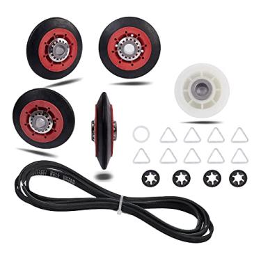 Imagem de Kit de reparo de secador Correia de polia de cilindro de cilindro apto para Maytag série 3000 MEDE500VW1 MEDE300VW1 MEDC215EW1 MED9600SQ0 MED9700SQ0 MEDX500XW0 MEDC700VW0 MEDX60 MEDX60 MEDX60 W0 MGDE