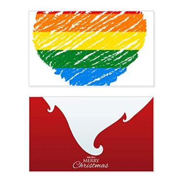 Imagem de Rainbow Gay Lésbica Coração LGBT Feriado Feliz Natal Cartão de Congrats Natal Letra Mensagem