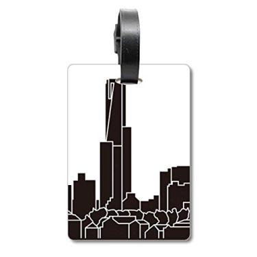 Imagem de Etiqueta de bagagem com desenho de arranha-céus da cidade da Austrália, etiqueta para cartão de bagagem