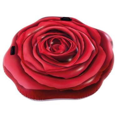 Imagem de Bóia Colchão Inflável Para Piscina Rosa Vermelha Intex