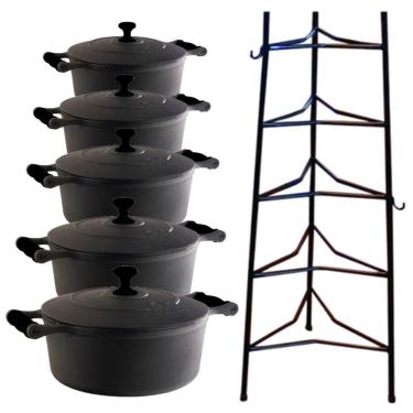 Imagem de Jogo Caçarola Silicone Preto T/F 16 ao 24cm e Paneleiro