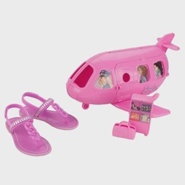 Imagem de Sandalia Barbie Flight Rasteirinha Meninas com Brinquedo Avião 22936