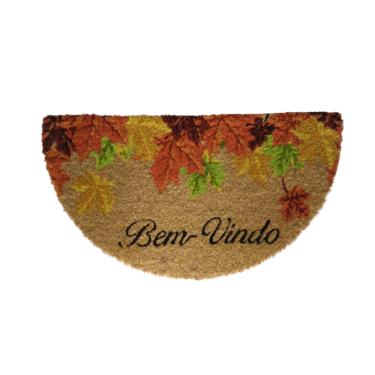 Imagem de Capacho porta De Coco Meia Lua Vizapi Natural 33X60Cm Autumm Bem_Vindo