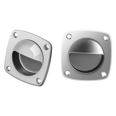 Imagem de Puxador de descarga para barco, puxador de escotilha de barco de aço inoxidável 316, puxadores embutidos para portas deslizantes, puxador embutido para armário de barco, pacote com 2, inclui parafuso