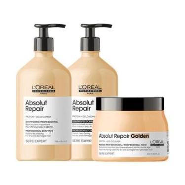 Imagem de Kit L'Oréal Pro Serie Expert Absolut Repair Gold Quinoa Profissional - Shampoo e Cond e Máscara-Unissex