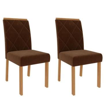 Imagem de Conjunto 2 Cadeiras De Jantar Fernanda Wood Cimol Madeira/Joli Marrom