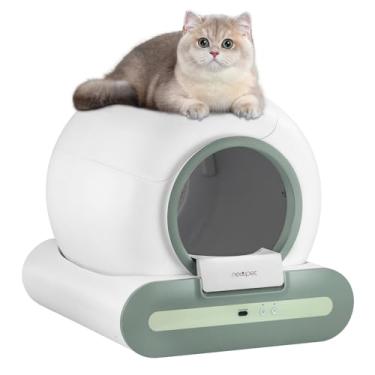 Imagem de 65L Caixa de areia para gatos com autolimpeza inteligente, robô de limpeza automática com de grande capacidade/controle APP/desodorizador iônico para vários gatos