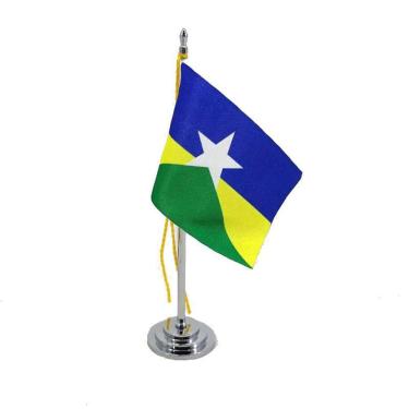 Imagem de Mini Bandeira Mesa Estado De Rondônia Mastro 15 Cm