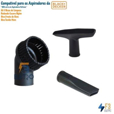 Imagem de Kit Bico Redondo Escova, Carpete e Fresta Aspiradores Black e Decker (