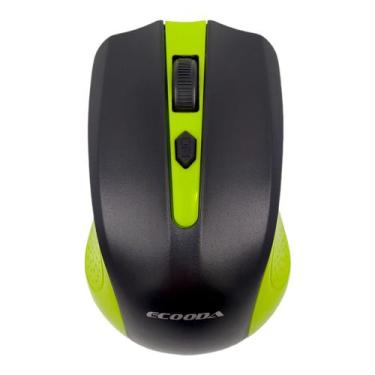 Imagem de Mouse Sem Fio Ecooda Com Pilha MS8012, Preto/Verde
