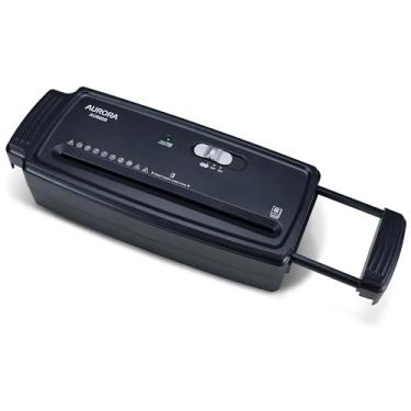 Imagem de Aurora Triturador de Papel Cortado em Tiras de 6 Folhas/Cartão de Crédito, Portátil com Braço Extensível, Preto