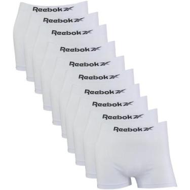 Imagem de Kit 10 Cuecas Boxer Masculina Reebok Classic Original Lisa, Branco, GG