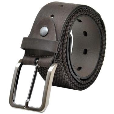 Imagem de Cinto Casual Masculino Couro Fivela Liso Conforto Dia a Dia - Rubim Ca