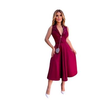 Imagem de Conjunto Feminino Festa Saia Midi Colete Alfaiataria Social - Shoptuco