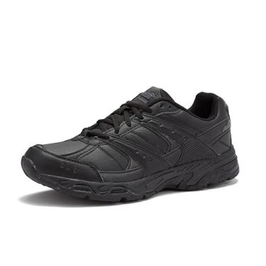 Imagem de Avia Tênis feminino Verge – tênis, quadra, cross training ou pickleball para mulheres, tênis clássico preto ou branco para caminhada com suporte de arco, largura larga ou médio, Jet Black/Castle Rock, 7.5 Wide