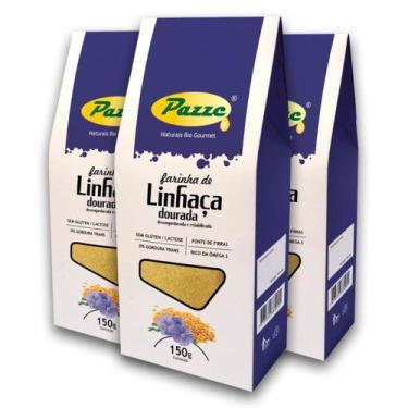 Imagem de Kit 3 Farinha de Linhaça Dourada Pazze 150 gramas