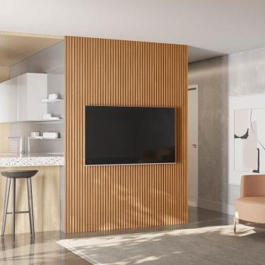 Imagem de Painel Ripado Modular 1.8 2,50cm Sala Estar Quarto Escritório TV Até 65 Polegadas