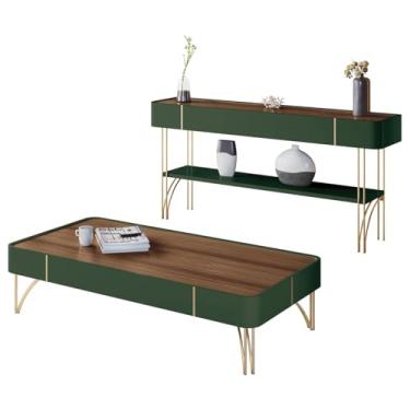 Imagem de Aparador Para Sala Gianni e Mesa Alane H01 Pistache/Castanho - Mpozenato