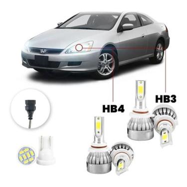 Imagem de Kit Lampadas Led Honda Accord 2003 A 2007 Hb4 Hb3 20000lm - V10, Branc