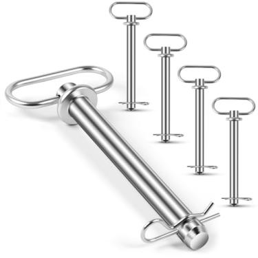 Imagem de MorningRo 5 pinos de engate de reboque e clipe de 3/4 x 6 1/4 polegadas pino de manilha com alças acessórios de trator para tratores de reboque, trailer, cortador de grama de caminhão, barco, carro