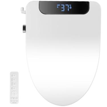 Imagem de Assento de Sanita Inteligente com Controlo Remoto, 110 V, Tampa Vaso Sanitario com Função de Secagem por Ar Quente, Bide Eletrico com Bocal de Auto-limpeza, Luz LED, Lavagem Traseira e Frontal