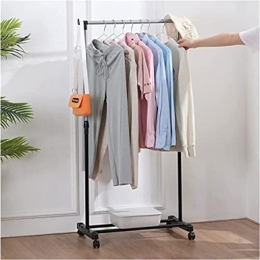 Imagem de LIFOND Cabide para roupa cabide com rodas, cabide com sapateira, aplique no quarto, sala de estar, barra de roupa de suporte fácil de montar para a decoração do quarto