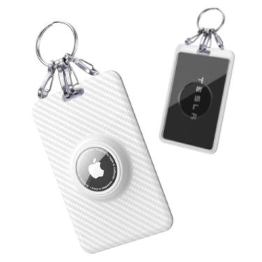 Imagem de Pamovolio Clipe de chaveiro de titânio para Apple Airtags Tesla 3 y s x capa para chave de carro, antiarranhões, localizadores de identidade, GPS, cartão bancário, liberação rápida, anel de chave EDC