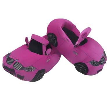 Imagem de Pantufa de Carro, Pantufas de Auto Divertidas, Chinelos de Pelúcia para Fã de Carros (Rosa, BR, Adulto, Alfa, Único)