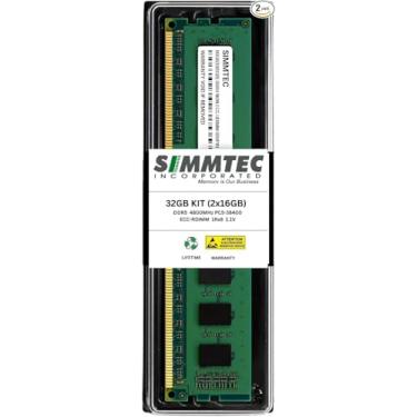Imagem de Kit Simmtec de 32 GB (2 x 16 GB) DDR5 4800MHz PC5-38400 ECC RDIMM 1Rx8 Memória de servidor registrada – Compatível com Dell PowerEdge R760, R7615, T560, HS5620, MX760c