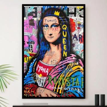 Imagem de Genérico, Quadro Monalisa Rockstar Estrela Rock Decorativo A3 35x45cm
