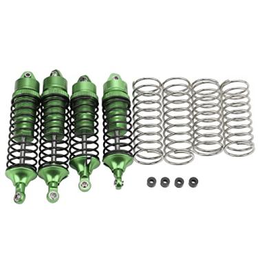 Imagem de Drfeify Damper de Suspensão Dianteira e Traseira de Alumínio Durável, Resistente Ao Desgaste para Losi Lasernut U4 Tenacidade 1/10 Off Road Cars, 4pcs (Verde)