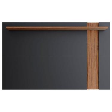 Imagem de Painel Para Tv Suspenso Extensivo Leme Preto Acetinado Noce Milano - Colibri