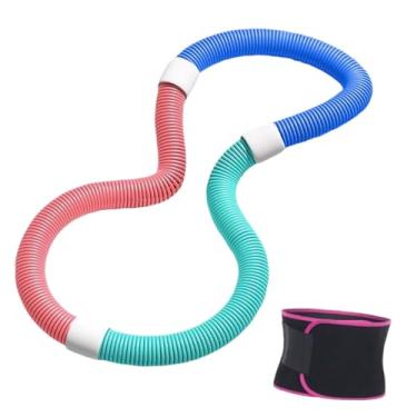 Imagem de oshhni Aro de ginástica com peso, círculo de fitness abdominal com cinto de suor para ginástica esportiva portátil para exercícios em casa, homens e mulheres, 1.2 Kg