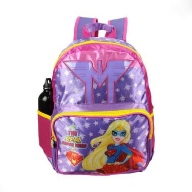 Imagem de Mochila Escolar Mochila Infantil Menina Super Herói - FUSECO, Rosa