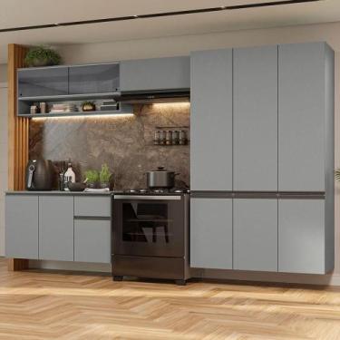 Imagem de Armário De Cozinha Completa Suspenso 320Cm Cinza - MADESA