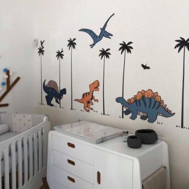 Imagem de Adesivo de Parede Infantil Dinossauros com Árvores para quartos de men