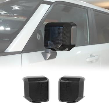 Imagem de Capa de espelho retrovisor de porta adequada para Toyota Land Cruiser Prado 250/Lex@us GX 2024 2025, capa de espelho retrovisor externo ABS para porta de automóvel, 2 peças (padrão de fibra de carbono