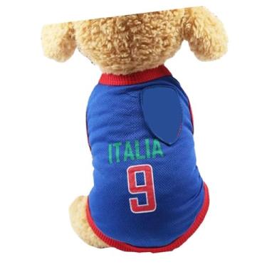 Imagem de Camiseta de futebol para cães, camiseta da Copa do Mundo para animais de estimação, camisa de futebol esportivo, colete da seleção nacional de futebol para cães pequenos, médios e grandes (XXL-azul)