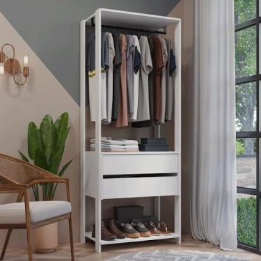 Imagem de Guarda-roupa Closet Modulado 2 Gavetas 70cm Branco Valencia Madesa