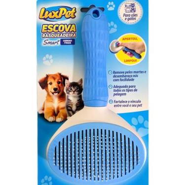 Imagem de Escova Rasqueadeira Luxpet Pelos Curtos Médios Cães e Gatos