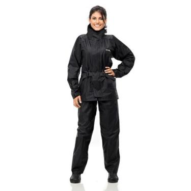 Imagem de Capa Chuva Conjunto Nylon Feminino Moto Motoboy Pantaneiro, GG, Preto