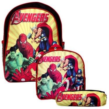 Imagem de Mochila Escolar Masculina Vingadores com Lancheira Infantil - TOYS 2U