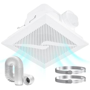 Imagem de Hon&Guan Exaustor de banheiro, ventilador de ventilação de banheiro quadrado silencioso 111 CFM, 1.0 sones, ventilador de teto de teto, ventilador de teto de banho, exaustor para casa de banho hotel